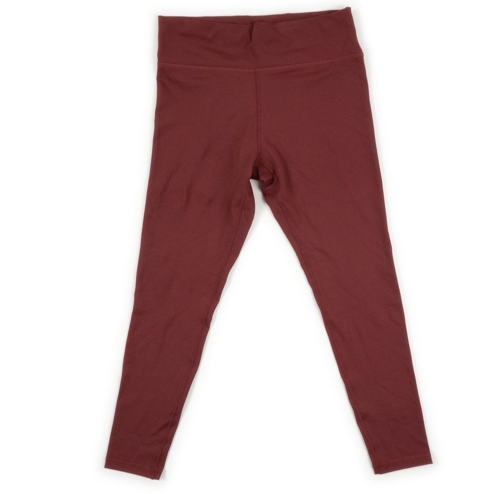NEW WHISPER brick red high-waist crop yoga legging size M